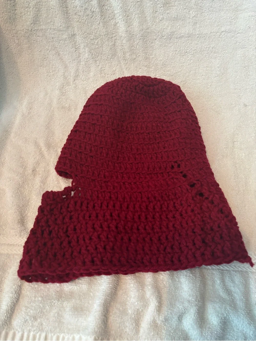 Handmade Burgundy Crochet Ski Mask